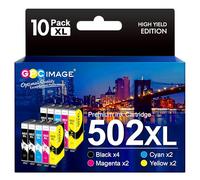 GPC Image 502XL Cartucce Compatibili per Epson 502 XL Multipack per Epson Expression Home XP-5100 XP5100 XP-5105 XP-5150 XP-5155 Workforce WF-2860 WF-2865 WF-2880 WF-2885 (10-Pack)