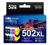 GPC IMAGE 502XL Multipack Compatibile per Epson 502 502XL 502 XL per Epson Workforce WF-2860 WF-2865 WF-2880 WF-2885 XP-5100 XP-5105 XP-5115 XP-5150 XP-5155 WF-2860DWF WF-2865DWF 2880DW. F (confezione