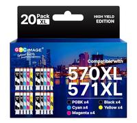 GPC Image – Cartucce compatibili Canon PGI-570XL/CLI-571XL – 20 pz (Nero Ciano Magenta Giallo)