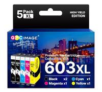 GPC Image 603XL Cartucce Compatibili per Epson 603 XL per Expression Home XP-2100 XP-2150 XP-2105 XP-3100 XP-3105 XP-4100 XP-4105 Workforce WF-2810 WF-2820 WF-2830 WF-2850 (5-Pack)
