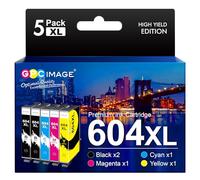 GPC Image 604XL Cartucce Compatibili per Epson 604 XL Multipack per Expression Home XP-2200 XP-2205 XP-3200 XP-3205 XP-4200 XP-4205 WorkForce WF-2910 WF-2930 WF-2935 WF-2950 (5-Pack)