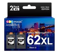 GPC IMAGE 62 cartucce XL di ricambio nero per HP 62 cartucce 62XL HP62 XL Black Color per HP 5540 7640 5548 5544 5646 OfficeJet 5740 5742 250 cartucce (confezione da 2)