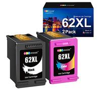 GPC IMAGE 62XL Cartucce compatibili con HP 62 cartucce XL Multipack per HP Envy 5540 7640 5548 5640 5646 OfficeJet 5740 5742 5744 200 250 (colore nero, confezione da 2)