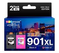 GPC Image 901 901XL Cartucce d'inchiostro compatibili per HP 901xl per HP Officejet 4500 J4580 J4680 J4524 J4535 J4540 J4550 J4585 J4624 J4660 J4680c J4860 G5111 0. G510a G510g G510n (nero, colore)
