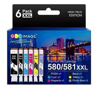 GPC Image Compatibili Cartucce d'inchiostro Sostituzione per Canon 580 581 PGI-580XXL CLI-581XXL per Pixma TS6150 TR7550 TR8550 TS6151 TS8150 TS9150 (PGBK Nero Ciano Magenta Giallo PB, 6-Pack)