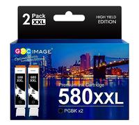 GPC Image Compatibili Cartucce d'inchiostro Sostituzione per Canon 580 PGI-580XXL per Pixma TR7550 TR8550 TS6150 TS6151 TS6250 TS8150 TS8151 TS8250 TS9150 (PGBK, 2-Pack)