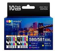 GPC Image Compatibili Cartucce d'inchiostro Sostituzione per Canon PGI-580 CLI-581 580XXL 581XXL per Pixma TS6150 TR7550 TR8550 TS6151 TS8150 TS9150 (PGBK Nero Ciano Magenta Giallo, 10-Pack)