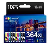 GPC Image Compatibili Cartucce d'inchiostro Sostituzione per HP 364 364XL per Deskjet 3520 3070A per Officejet 4620 4622 per Photosmart 5510 5520 6510 6520 7520 (Nero Ciano Magenta Giallo, 10-Pack)