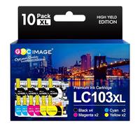 GPC Image LC103XL - Cartucce d'inchiostro compatibili con stampanti Brother LC103, LC103XL, LC101, LC101XL, per stampanti Brother MFC-J870DW, MFCJ6920DW, MFCJ4510DW, MFCJ875DW, MFC-J470DW, confezione