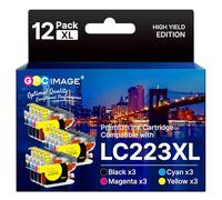 GPC IMAGE LC223 XL cartucce compatibili con Brother LC-223XL cartucce per Brother MFC J5320DW J480DW J4420DW J4620DW J5620DW J5720DW J680DW J4625DW J880DW DCP J4120DW J562DW (confezione da 12)