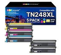 GPC Image 5-Pack TN248XL TN248 Toner Con Chip Compatibili per Brother TN-248 XL TN248CMYK per MFC-L3760CDW DCP-L3560CDW LC3740CDW L3520CDWE L3520CDW HL-LC3215CW LC3220CW (Nero Ciano Magenta Giallo)