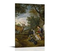 GPCLJW Pieter Paul Rubens Miracolo di Saint Hubert Art impermeabile moderno murale acqua ufficio poster adatto per soggiorno, camera da letto, casa, ufficio, soggiorno, 30 x 45 cm, stile cornice