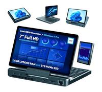 GPD MicroPC 2 Windows 11 PRO Mini laptop portatile con display da 7" 1080P | Processore Intel N300, grafica UHD; 16GB LPDDR5, SSD NVMe da 2TB; Ethernet 2,5G, USB-C, HDMI 2.1, Wi-Fi 6, BT 5.2