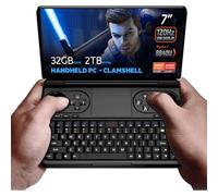 GPD WIN Mini 2024, PC portatile da gioco AMD Ryzen 7 8840U, 8C/16T fino a 5,1GHz, GPU Radeon 780M, 32GB di RAM LPDDR5, 2TB SSD NVMe, touchscreen da 7" 1080p 120Hz, Wi-Fi 6