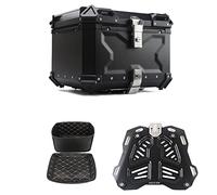 GPDNBIEU, 28L 36L 45L 55L 65L 80L 100L Bauletto for Moto Top Case Lock Storage Carrier Case Tail Box Sistema a sgancio rapido Alluminio(C 45L)