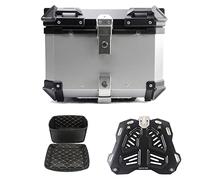 GPDNBIEU, 28L 36L 45L 55L 65L 80L 100L Bauletto for Moto Top Case Lock Storage Carrier Case Tail Box Sistema a sgancio rapido Alluminio(B 100L)