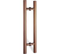 GPDNBIEU, Barra di spinta for porta del fienile esterna rotonda su due lati for carichi pesanti for uscita, maniglia for ingresso a battente con viti montaggio(Rose Gold,120cm(47 1/4")90cm)