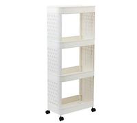 GPDNBIEU, Carrello for Libri Scaffale Mobile in plastica con Ruote, Portaoggetti Sottile a 2/3/4 Livelli for riporre oggetti, Aula, Cucina,2(4 tier)