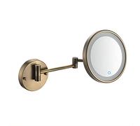 GPDNBIEU, Con luci, montaggio a parete, specchietti cosmetici con rotazione a 360°, ingrandimento touch screen, for la rasatura del bagno dell'hotel(Antique,Concea 10x)