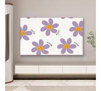 GPDNBIEU, Copertura for TV con schermo LCD da tavolo multiuso for interni, montata a parete, set stampa floreale in tessuto elastico creativo, panno di copertura antiscivolo curvo(B,40 45IN)