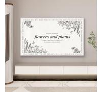 GPDNBIEU, Copertura for TV con schermo LCD da tavolo multiuso for interni, montata a parete, set stampa floreale in tessuto elastico creativo, panno di copertura antiscivolo curvo(D,69 75IN)