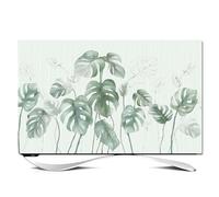 GPDNBIEU, Copri TV in Stile Moderno e Semplice in Tessuto Morbido Antipolvere for Interni Foglie 3D Modello Floreale Impermeabile Display LCD LED HD Copertura, Colore:A(B,45 48in(110x65cm))