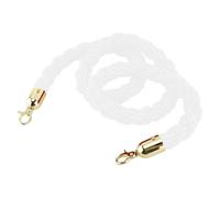 GPDNBIEU, Corda barriera Corde for pali attorcigliate for il controllo della folla for la partizione coda dell'hotel, gancio dorato (White,2m/6.6ft/79inch)