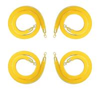 GPDNBIEU, Corda barriera in velluto da 4 pezzi, corde for barriere di sicurezza, controllo della folla con corda for montanti in for club/banca(Yellow,4.5m(14.8ft))