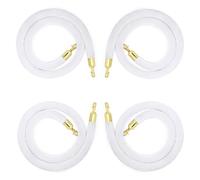 GPDNBIEU, Corda barriera in velluto da 4 pezzi, corde for barriere di sicurezza, controllo della folla con corda for montanti in for club/banca(White,4.5m(14.8ft))
