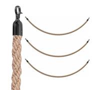 GPDNBIEU, Corda di canapa intrecciata con gancio nero, corda for montanti for divisore coda, divisoria for supporto(3 Pack,8ft (2.4m/96in))