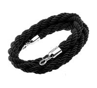 GPDNBIEU, Corda intrecciata for barriera for coda, corda VIP for appendere il controllo della folla con gancio in argento(Black,10ft/305cm)