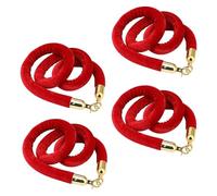 GPDNBIEU, Corde for montanti in velluto rosso da 4 pezzi, corda lunga in nylon for moquette dell'hotel, barriera for coda di controllo della folla(Velvet/Gold Hook,0.9m/3ft)