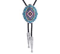 GPDNBIEU, Cravatta Bolo Tie da uomo con totem etnico indiano smaltato retrò - Costume casual Cravatta con stringhe da cowboy occidentale, da donna,