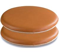GPDNBIEU, Cuscini for sedia rotondi in pelle, cuscino del sedile rotondo in memory foam, cuscini for rimovibili con design cerniera nascosta(Camel,38cm)