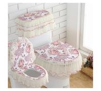 GPDNBIEU, Cuscino for Sedile WC, Set da 3 Pezzi Set di copriwater for Copriwater e copriserbatoi con Fiori in Pizzo Cuscini for Cuscini for Coperchio for Serbatoio(L)