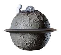 GPDNBIEU Fontane da scrivania, Fontana a Cascata for Interni da Tavolo in Ceramica Space Explorer for l'arredamento dell'home Office(Gray)