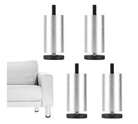 GPDNBIEU, Gambe for mobili in lega di alluminio, regolabili, for cassettiere fai da te, tavolini caffè, poggiapiedi, base for tavolo domestico, confezione 4(Silver,6cm/2.4in)
