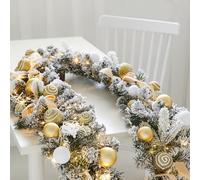 GPDNBIEU, Ghirlanda di Mantello da 6 Piedi, Ghirlanda Real Touch, Artificiale, Decorazioni for Scale Natale, for la casa for Porta del Camino, Le della(Gold)