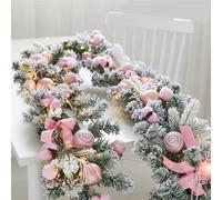 GPDNBIEU, Ghirlanda di Mantello da 6 Piedi, Ghirlanda Real Touch, Artificiale, Decorazioni for Scale Natale, for la casa for Porta del Camino, Le della(Pink)