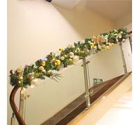 GPDNBIEU, Ghirlanda di Natale da 8, Piedi - densa al Tatto realistica del Norfolk Rattan Artificiale for Le Vacanze Mantello Camino Tavolo Scale Decorazioni for la casa(Gold)