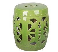 GPDNBIEU, Grande sgabello for tamburo in ceramica con cavità, for divano del soggiorno, sedia da studio, decorazione for comodino(Green)