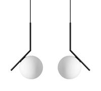 GPDNBIEU, Lampada a sospensione moderna a globo, 1 luce, altezza regolabile, for camera da letto sopra il tavolo, confezione 2