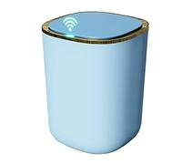GPDNBIEU, Piccolo bagno da 12 litri con coperchio, cestino for rifiuti stretto in plastica sensore di movimento for camera letto, cucina(/Blue)