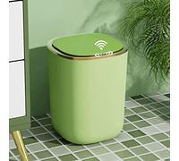 GPDNBIEU, Piccolo bagno da 12 litri con coperchio, cestino for rifiuti stretto in plastica sensore di movimento for camera letto, cucina(/Green)