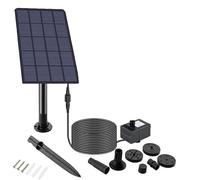 GPDNBIEU, Pompa dell'acqua a pannello solare da 5 W V 200 l/h con palo Pannello Fontana Decorazione del giardino Sistema di irrigazione Risparmio energetico Kit IP68 for il