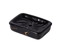 GPDNBIEU, Portasapone Stile Bocca A Spirale, Con Motivo In Marmo In Ceramica for Saponetta, Salvasapone In Porcellana-rosa-12.5x8.5x3.5cm(Black)