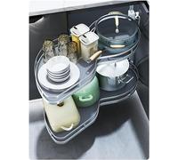GPDNBIEU, Scaffale Estraibile ad Angolo cieco da Cucina, Organizer con Chiusura Ammortizzata, portaspezie, portaspezie, armadietti Base ad Angolo, Vassoio portaoggetti, Left open-1000mm(Left Open)
