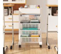 GPDNBIEU, Scaffale mobile a 5/6 livelli con ruote Capacità multi-livello Girevole Rimovibile in plastica Pratico organizer Adatto a spazi ristretti(39x19x64.5cm)