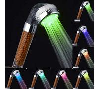 GPDNBIEU, soffione doccia portatile a led for bagno 3/7 funzioni filtro a getto regolabile a risparmio idrico ad alta pressione a h
