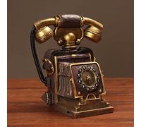 GPDNBIEU, Telefono fisso vintage europeo retrò antico, telefono con quadrante rotativo vecchio stile for uso domestico, di tipo base(Gold)